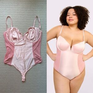 Parade Glow Satin Sheer Sculpt Demi Bodysuit